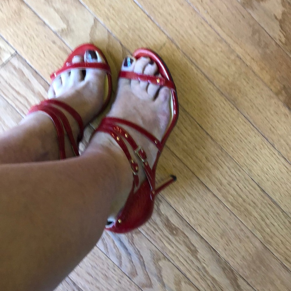 ✨HPx3✨Jimmy Choo Red Patent Leather Heels 38 - Picture 7 of 9